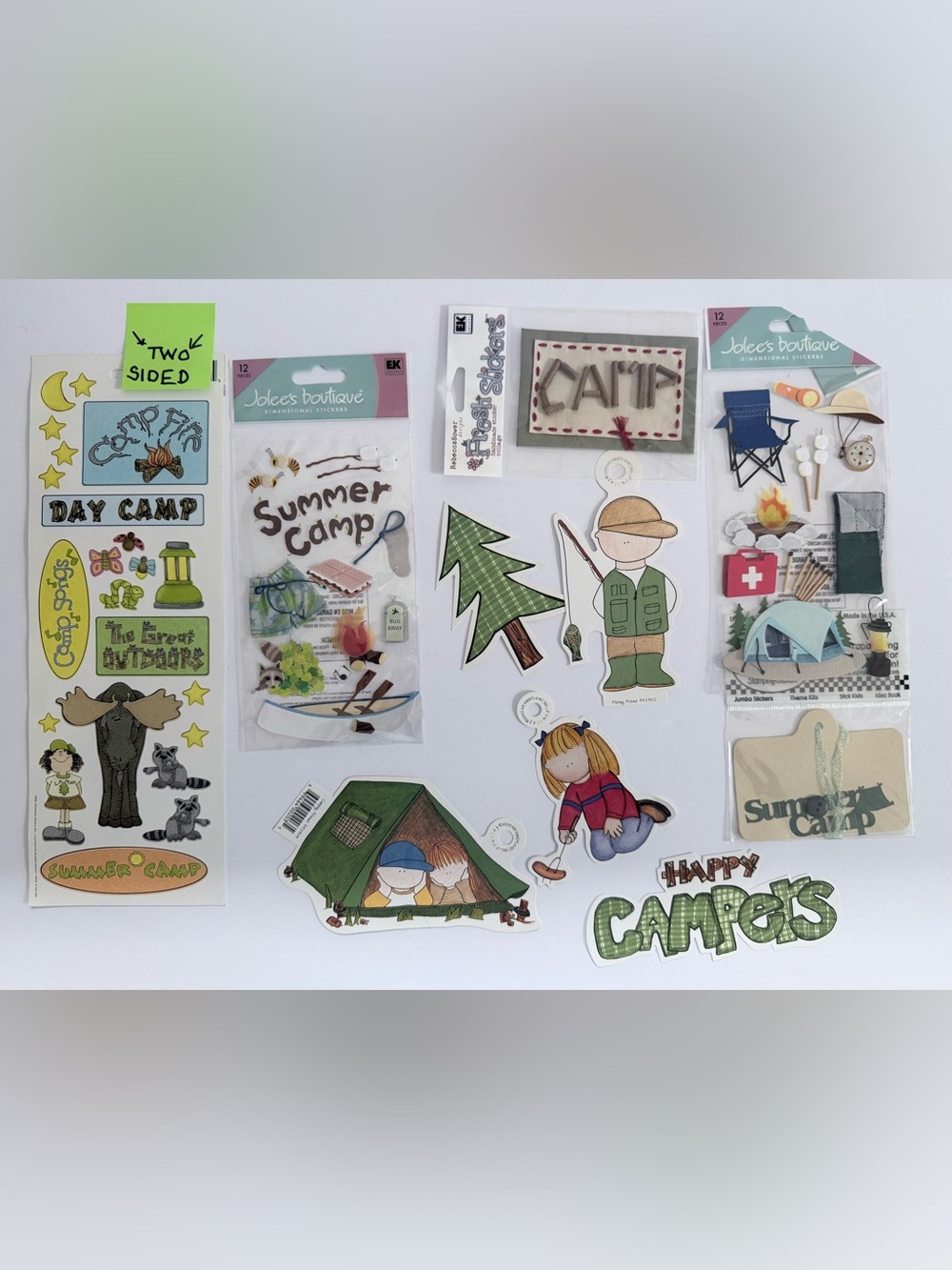 NWT Camping Sticker & Embellishment Lot | Summer Camp | Scrapbook